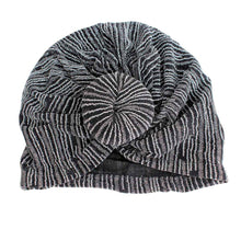 Load image into Gallery viewer, Silver Stripe Donut Knot Turban
