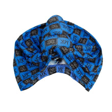 Load image into Gallery viewer, Blue MK Tall Twist Knot Turban
