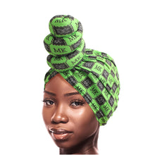 Load image into Gallery viewer, Green MK Tall Twist Knot Turban
