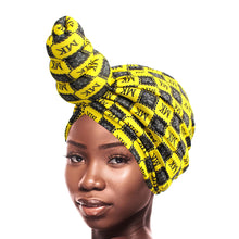 Load image into Gallery viewer, Yellow MK Tall Twist Knot Turban
