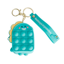 Load image into Gallery viewer, Aqua Dino Bubble Pop Keychain
