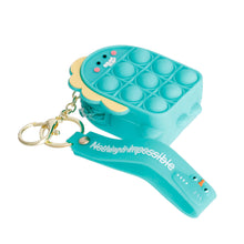 Load image into Gallery viewer, Aqua Dino Bubble Pop Keychain
