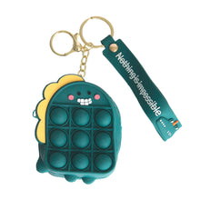Load image into Gallery viewer, Teal Dino Bubble Pop Keychain
