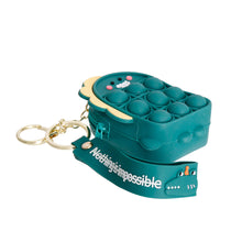 Load image into Gallery viewer, Teal Dino Bubble Pop Keychain
