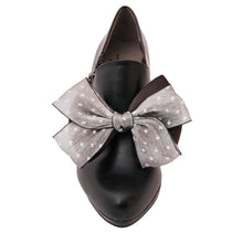 Load image into Gallery viewer, Pair of Gray and Black Bow Shoe Bands
