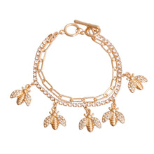 Load image into Gallery viewer, Gold Bee Charm Chain Bracelet
