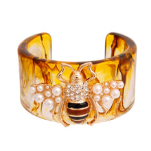 Load image into Gallery viewer, Designer Brown Swirled Bee Cuff
