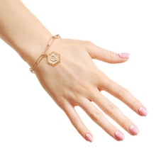 Load image into Gallery viewer, O Hexagon Initial Charm Bracelet
