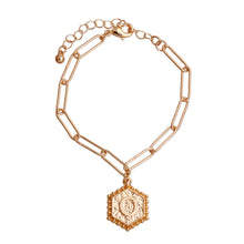 Load image into Gallery viewer, O Hexagon Initial Charm Bracelet
