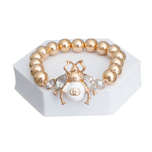 Load image into Gallery viewer, White Bee Designer Dupe Bracelet
