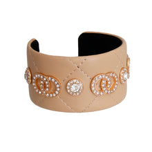 Load image into Gallery viewer, Light Brown Quilted Designer Cuff
