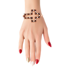 Load image into Gallery viewer, Rose Gold Cross Rope Bracelet
