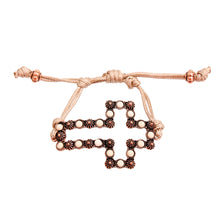 Load image into Gallery viewer, Rose Gold Cross Rope Bracelet
