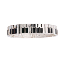 Load image into Gallery viewer, Burnished Silver Piano Keys Bracelet
