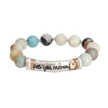 Load image into Gallery viewer, Natural Stone Bead Love you Mama Bracelet
