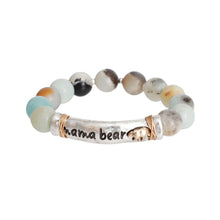 Load image into Gallery viewer, Natural Stone Bead Mama Bear Bracelet
