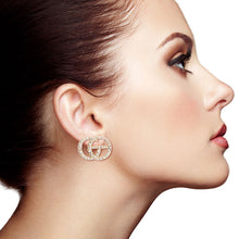 Load image into Gallery viewer, Designer Gold Stone Stud Earrings
