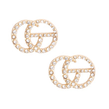 Load image into Gallery viewer, Designer Gold Stone Stud Earrings
