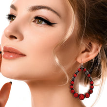 Load image into Gallery viewer, Dark Coral Teardrop Earrings
