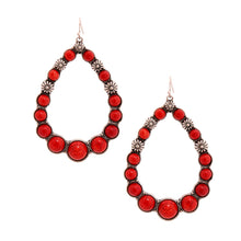 Load image into Gallery viewer, Dark Coral Teardrop Earrings
