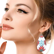 Load image into Gallery viewer, White and Red Western Teardrop Earrings
