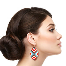 Load image into Gallery viewer, Multi Mosaic Leather Quatrefoil Earrings
