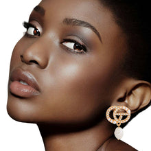 Load image into Gallery viewer, Gold Pearl Designer Letter Studs
