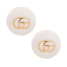 Load image into Gallery viewer, White and Gold Dome GG Studs
