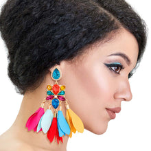 Load image into Gallery viewer, Multi Teardrop Flower Earrings
