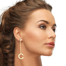 Load image into Gallery viewer, Gold Double C Chain Earrings

