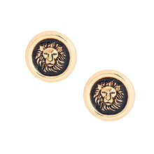 Load image into Gallery viewer, Gold and Black Lion Studs
