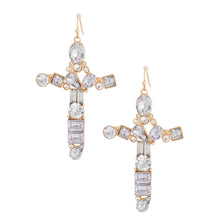 Load image into Gallery viewer, Gold Celeb Cross Earrings
