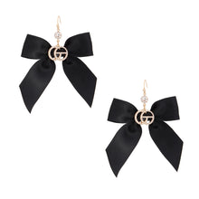 Load image into Gallery viewer, Black Bow GG Earrings
