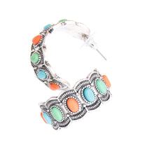 Load image into Gallery viewer, Enraved Silver Multi Color Hoops
