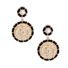 Load image into Gallery viewer, Gold and Black Round Designer Earrings
