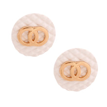 Load image into Gallery viewer, White Designer Style Quilted Studs
