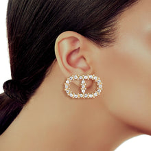 Load image into Gallery viewer, Gold Rhinestone Infinity Studs
