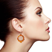 Load image into Gallery viewer, Tortoiseshell Designer Logo Earrings
