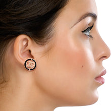 Load image into Gallery viewer, Black Designer Style Ring Studs
