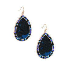 Load image into Gallery viewer, Blue Genuine Leather Bead Earrings
