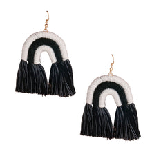 Load image into Gallery viewer, Black Tassel Arc Earrings
