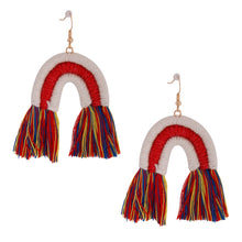 Load image into Gallery viewer, Multi Color Tassel Arc Earrings
