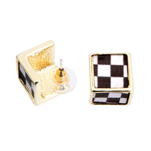 Load image into Gallery viewer, Black and White Checker Cube Studs
