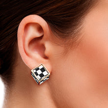 Load image into Gallery viewer, Black and White Checker Cube Studs
