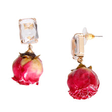 Load image into Gallery viewer, Purple Dried Rose Bud Earrings
