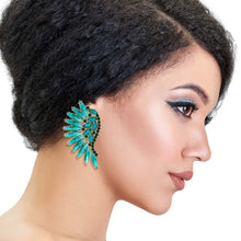 Load image into Gallery viewer, Green Wing Earrings
