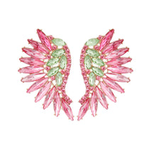 Load image into Gallery viewer, Pink Green Wing Earrings
