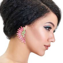 Load image into Gallery viewer, Pink Green Wing Earrings
