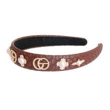 Load image into Gallery viewer, Brown Woven Leather Designer Headband
