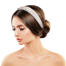 Load image into Gallery viewer, Gray Woven Raffia Designer Headband
